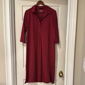 Vineyard Vines Red and Navy Striped Dress